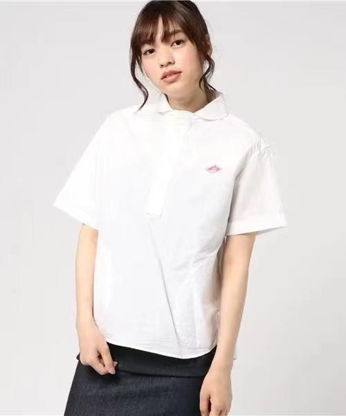 F031688简约日系甜美娃娃领纯色条纹套头短袖衬衣衬衫 商品图9