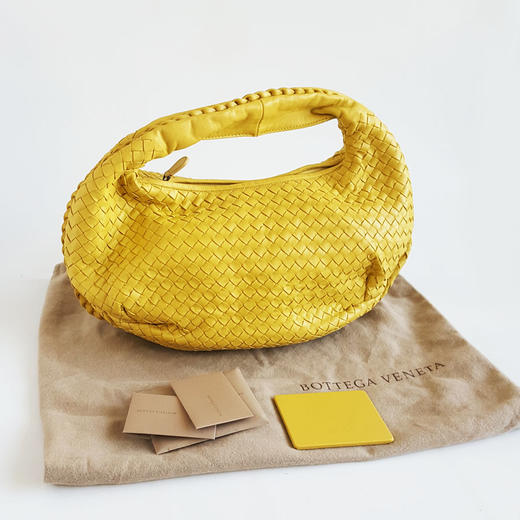 【95新】BV葆蝶家黄色编织包hobo手提包女士090326AK44 商品图1