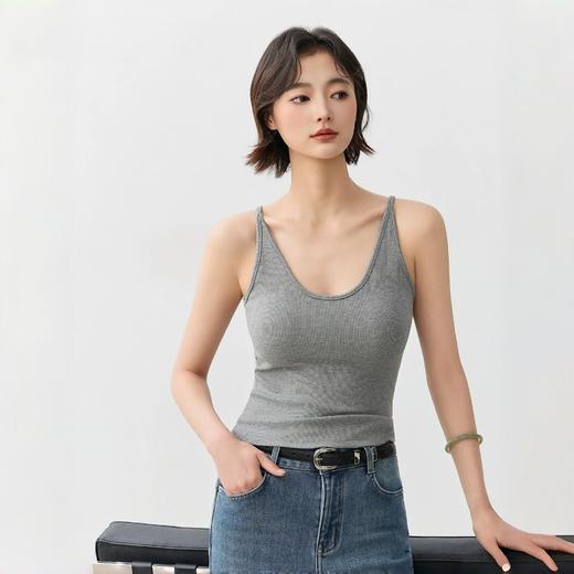 解锁氛围感穿搭【QINGFAN 法式性感U领蕾丝背心】小心机设计感 温柔又性感 螺纹棉亲肤透气 春夏内搭外穿显瘦 内搭衬衫 外搭牛仔西装LYZ 商品图0