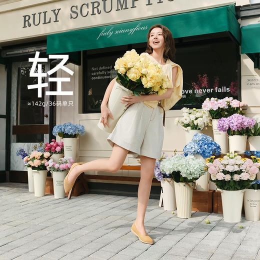 Pansy盼喜 2026春夏新款浅口王妃鞋通勤显脚小软底不累脚日系针织 商品图3