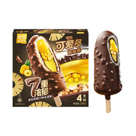 可爱多超级棒7重浓郁金钻凤梨味冰淇淋 雪糕 冰激凌74g*4支