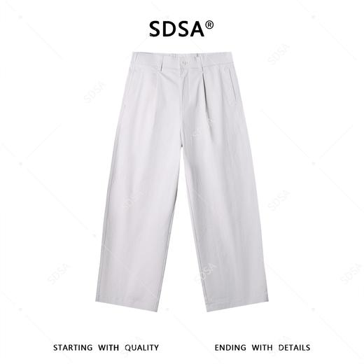 SDSA男装2026新款高贵轻奢时尚简约纯色褶皱直筒休闲裤百搭宽松 商品图0