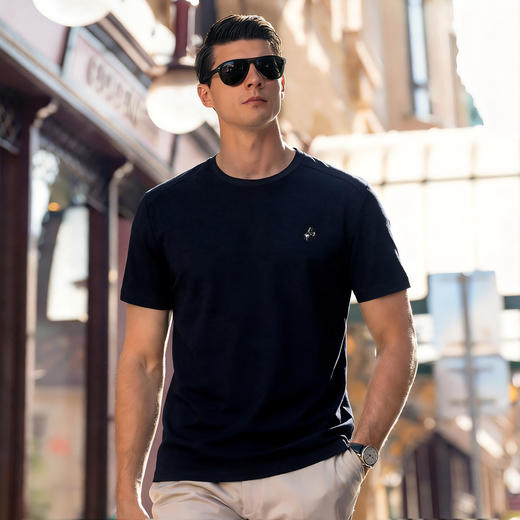 【DG】【莫代尔棉】大依优型大码男装夏季圆领短袖休闲百搭透气短袖上衣 商品图6