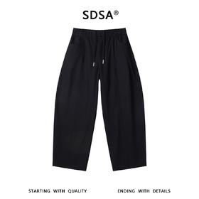 SDSA男装2026新款高贵轻奢韩版纯色抽绳纽扣腰阔腿休闲裤百搭简约