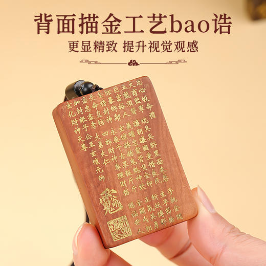 国风新款雷击木赵公明宝诰吊坠枣木项链平安滑盖配饰品 商品图2