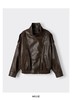 F031692女装欧美立领机车感PU皮长袖立领夹克短外套 商品缩略图2