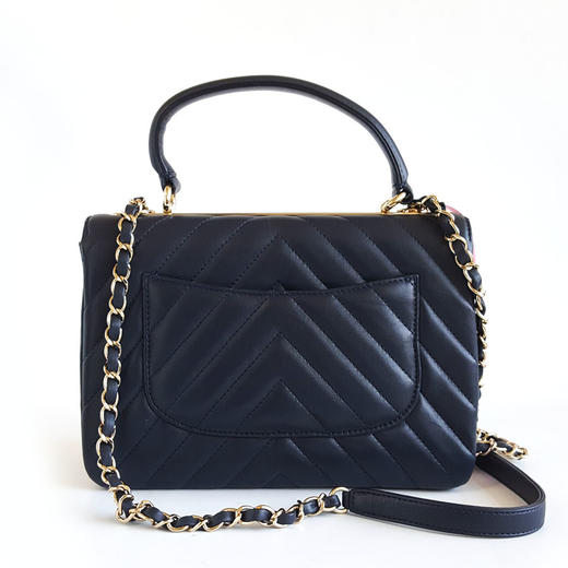 【95新】CHANEL香奈儿Trendy cc系列A92236 Y83366 4B471小号深蓝色金扣V纹trendy cc链条包单肩包女士110326JJ31 商品图3