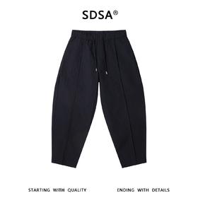 SDSA男装2026新款高贵轻奢简约时尚纯色竖纹抽绳休闲裤百搭宽松