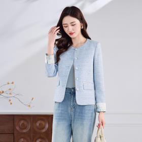 「自」全新升级【铂金会员183/天猫239/差价56】(21745)洛诗琳气质小香风外套女2026新款高级感新中式轻国风西服