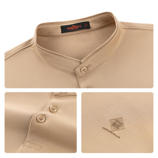 【亚麻/立领POLO衫】柒牌男士短袖POLO衫2026夏季新款上衣休闲 130T70140 商品图3