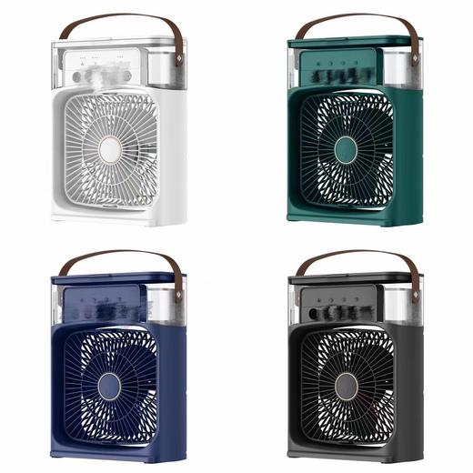 【喷雾加湿❗桌面循环扇】五孔喷雾风扇家用多功能办公室桌面雾化节能加湿器冷风机灯光插电加喷雾风扇湿冷风一体舒适度。la 商品图4