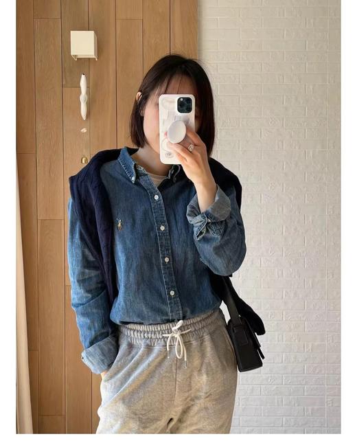 F031609春季新款复古老钱风刺绣男女同款棉质好看百搭长袖衬衣 商品图8