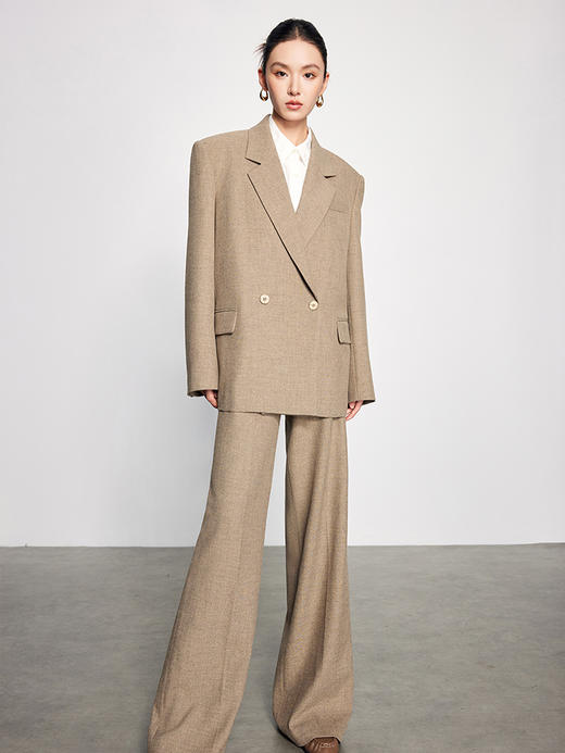 法小曼*子珍韩系少女卡其色西装套装女直筒型2026新款大女主气场西服 商品图10