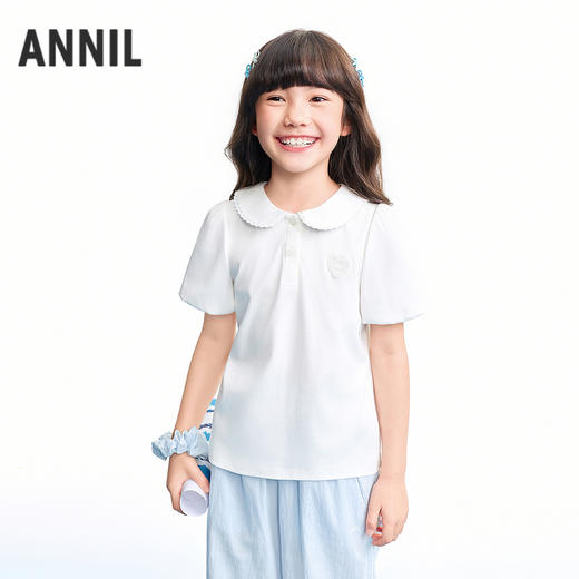 【实体店同款】女童短袖针织衫夏季新款安奈儿童装AG621221 商品图0