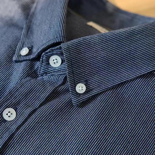 F031695春季新款长袖纯色棉质衬衫男条纹商务休闲衬衣 商品图13