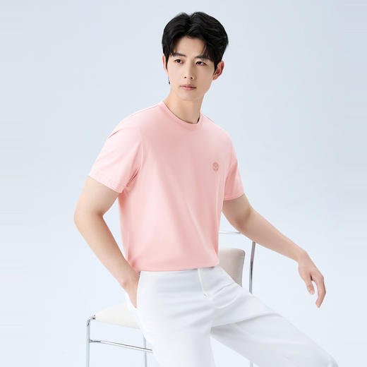 【全棉速干】柒牌男士2026夏上新短袖T恤纯棉速干圆领舒适上衣男 130T71990 商品图1