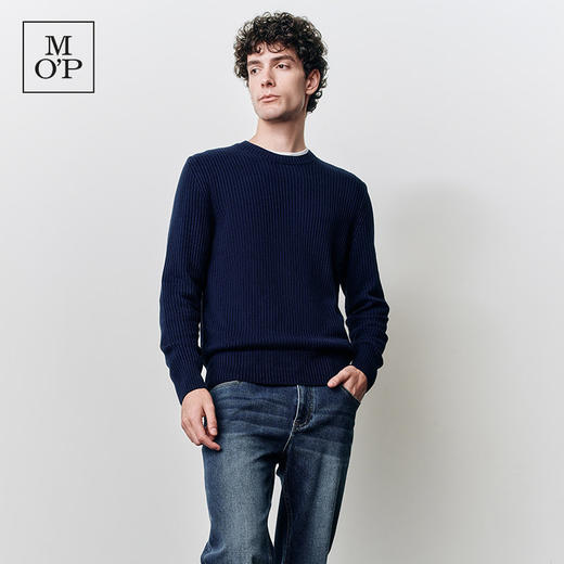 [托尼克罗斯同款]Marc O'Polo25春秋新款坑条毛衫纯色简约毛衣男 商品图2
