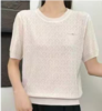 伯妮斯茵 | 简约气质 圆领短袖针织上衣 满幅菱形肌理 精致假口袋设计 透气舒适 SC2E06针织衫柔软亲肤百搭显瘦 商品缩略图1