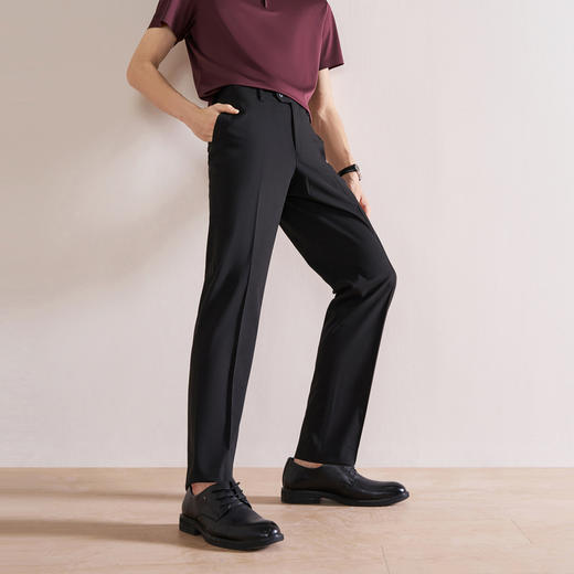 【犀牛褶/含莱赛尔】柒牌男裤2026春季新款提花肌理纹商务西裤 130H72070 商品图1