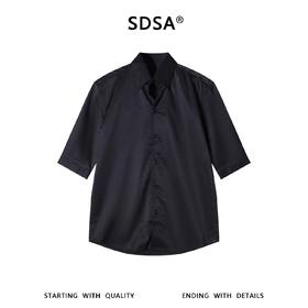 SDSA男装2026新款高贵轻奢新中式纯色垂感长袖衬衫百搭时尚衬衣