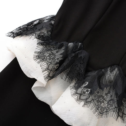 「高货wl」全新升级【铂金会员339/天猫459/差价120】(10205)洛诗琳法式名媛镶钻假两件连衣裙2026新款修身显瘦包臀裙 商品图4