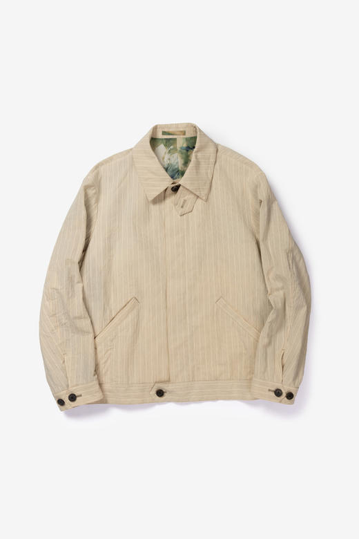 Calmlence 26SS 米色细条纹高捻棉飞行员夹克 商品图1