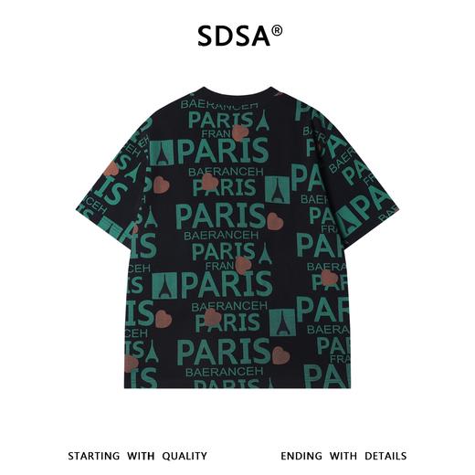 26T147SDSA男装2026新款高贵轻奢美式撞色满印字母印花圆领短袖T恤百搭 商品图4