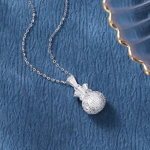 【999足银】卡蒂罗KADER 收款福袋项链 新中式国潮小众高级感设计民族风招财纳福福袋锁骨链#好运 简约大方百搭 商品图3