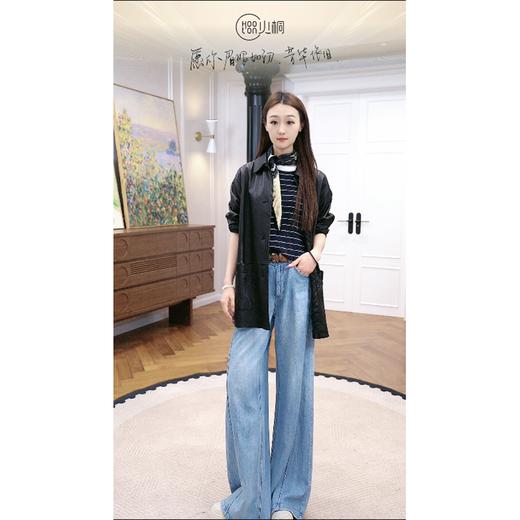 火桐hooton 经典永恒 莱赛尔桑蚕丝混纺条纹套头衫 商品图2