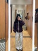 F0316100柔软亲肤Scuba系列女款工装高腰休闲阔腿裤 商品缩略图14
