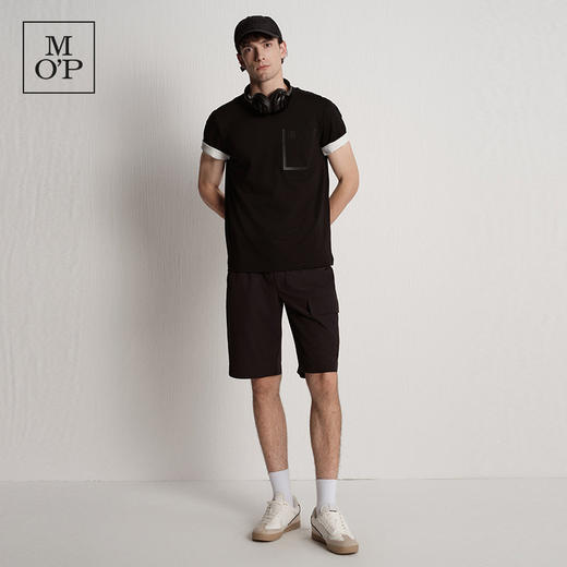 Marc O'Polo/MOP夏季新款休闲黑色气质口袋装饰纯棉宽松短袖T恤男 商品图4