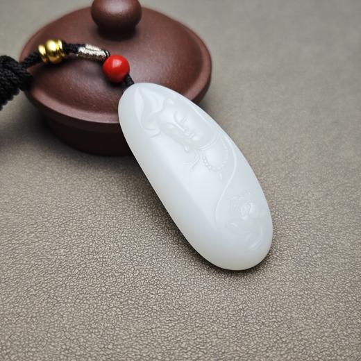 新疆和田玉且末料羊脂玉观音牌 312-15 商品图2