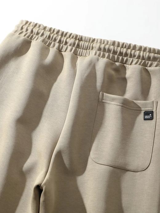 F031646空气层棉纯色复古风抽绳松紧腰休闲裤人体学裁剪直口裤脚运动卫裤 商品图9