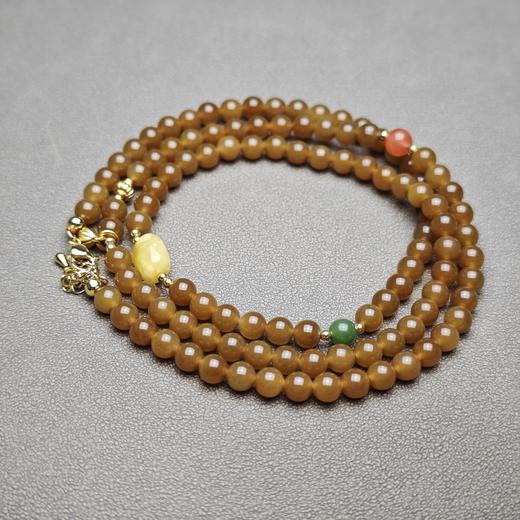 新疆和田玉且末料金沙糖精美6mm108念珠 312-21 商品图1