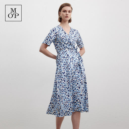 Marc O'Polo/MOP夏季新款好看印花时尚V领茶歇裙显瘦收腰连衣裙女 商品图2