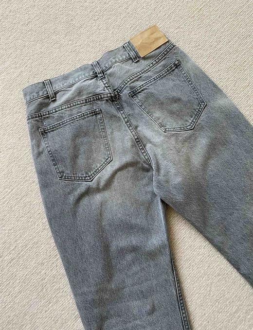 F031654重工水洗灰Wesley牛仔裤下摆毛边排扣门襟男士长裤 商品图5