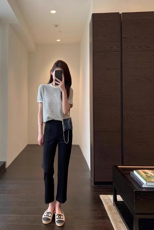 F031691大长腿高腰鱼尾小黑裤微喇裤直筒裤女春夏新款 商品图8