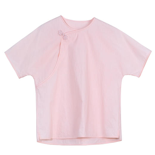 牧衣游原创 60支纯棉中式风小衫新款复古文艺百搭套头短袖 罗兰 商品图4