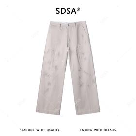 SDSA男装2026新款高贵轻奢美式复古脏染泼墨休闲裤百搭工装风裤子