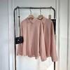 F0316102亚麻三文鱼粉衬衫早春新款高阶通勤衬衫上衣 商品缩略图0