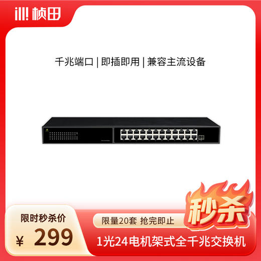 [捡漏秒杀】1光24电机架式全千兆交换机GNT-RG1125EL 商品图0