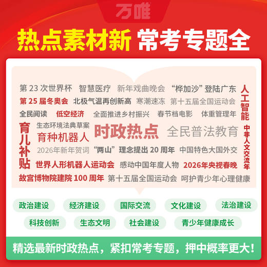 2026万唯中考时政热点初中789年级历史道法考前预测中考冲刺训练 商品图3