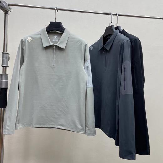 F0316104男士运动休闲通勤百搭半拉链polo长袖上衣 商品图2