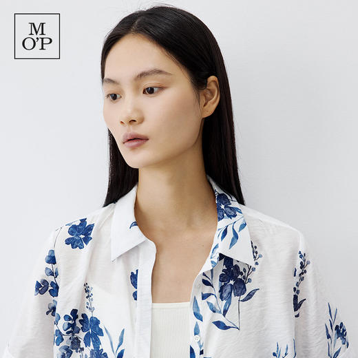 Marc O'Polo/MOP 夏季新款好看翻领新中式印花度假透气短袖衬衫女 商品图1