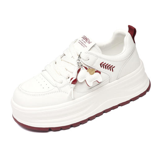 信诺妈妈鞋小个子厚底增高小白鞋百搭休闲运动鞋板鞋2026春季新款X6C163-59 商品图3