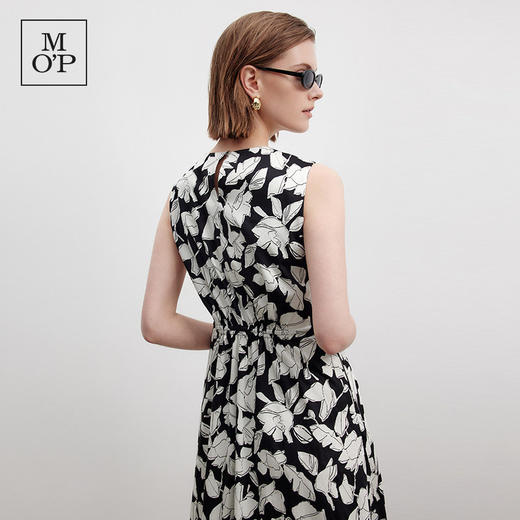 Marc O'Polo/MOP夏季新款好看黑白自然植物印花长款无袖连衣裙女 商品图3