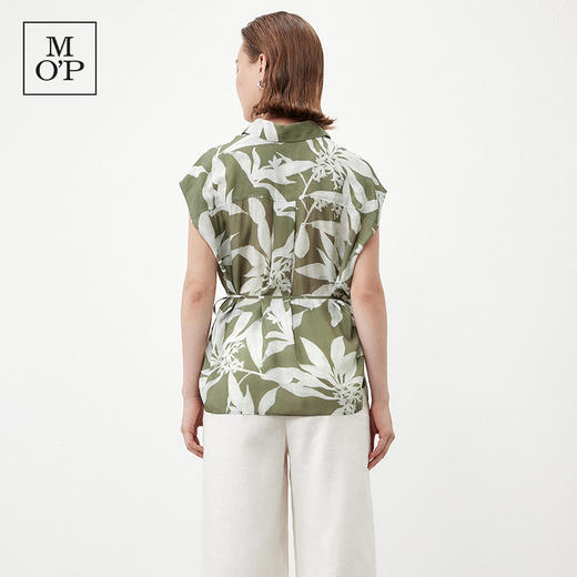 Marc O'Polo/MOP夏季新款好看气质设计感无袖绑带印花衬衫女上衣 商品图2
