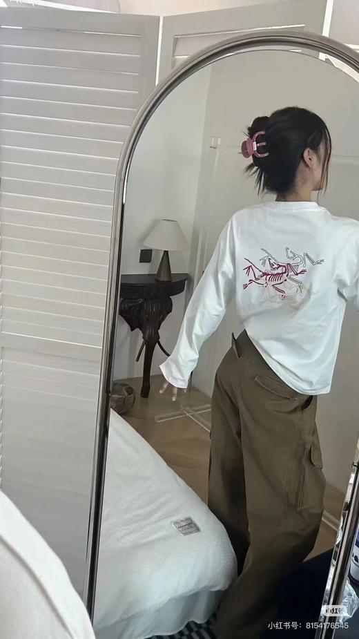 F031614春秋新款男女同款发泡三色彩标浮雕印花长袖T恤 商品图10