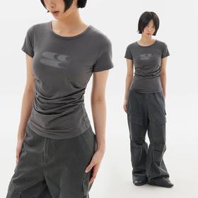 CryingCenter 渐变logo凉感冰皮面料大领口T恤上衣 哭喊中心