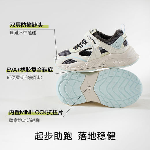 卡特兔儿童运动凉鞋2026年夏季防滑耐磨网眼透气儿童跑步鞋篮球鞋 商品图2